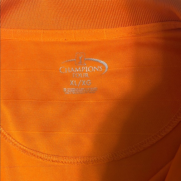 Champions Tour Mens Orange Polo Shirt Short Sleeves size XL - Picture 4 of 5